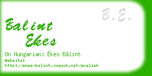 balint ekes business card